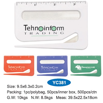 Ruler with Letter Slitter 381